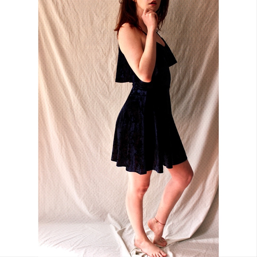 Velvet Aqua Minidress